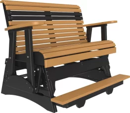 Cedar and Black Cape Lookout Loveseat Balcony Glider