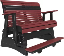 Cherrywood and Black Cape Lookout Loveseat Balcony Glider