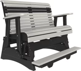 Dove Gray and Black Cape Lookout Loveseat Balcony Glider