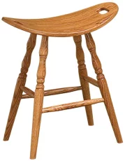Oak Amish Made Saddle Stool