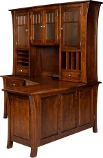 Rustic Cherry Corner Desk with Hutch