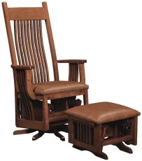 Deltana Wooden Swivel Glider and Ottoman