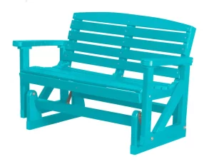 Aruba Blue Green Bay Outdoor Double Glider