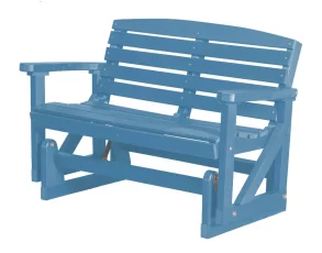 Powder Blue Green Bay Outdoor Double Glider