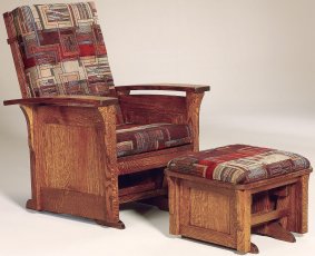 Hallstat Gliding Chair and Paneled Gliding Ottoman