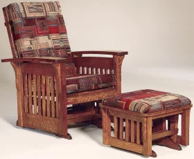 Hallstat Gliding Chair and Slat Gliding Ottoman