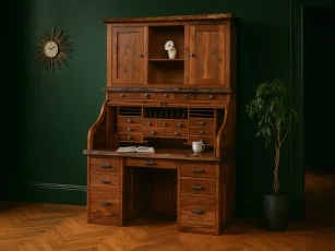 Hermon Live Edge Rolltop Desk