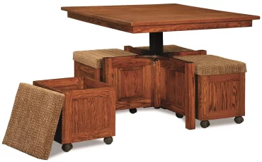 Four Storage Stools Included