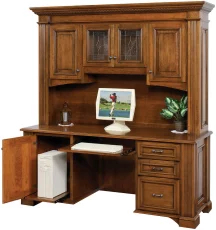 Includes Hutch with Leaded Glass Doors
