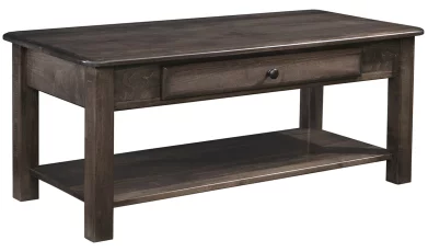 Wood Coffee Table with Rounded Edge