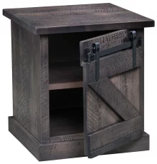 Barn Door End Table Open