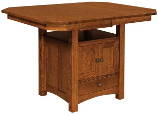 Mt. Marcy Butterfly Leaf Bar Table with Storage