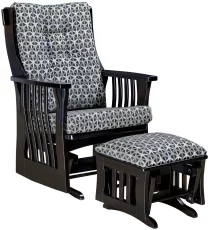 Black Amish Glider and Ottoman
