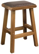 Reclaimed Stool with Leather Seat