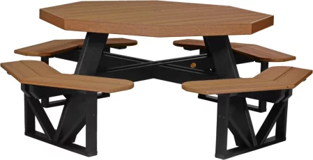 Antique Mahogany and Black Portstewart Octagon Picnic Table