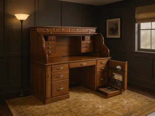 Postmaster’s Roll Top Desk - Close Top - 58