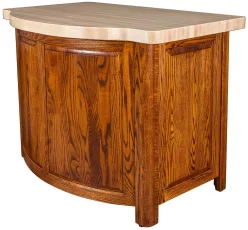 Curved Hardwood Kitchen Island