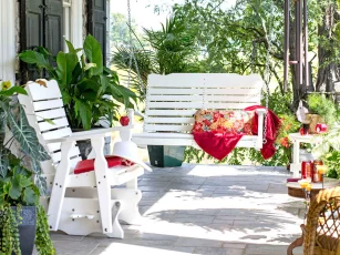 Amish Hanging Porch Swing and Patio Chair
