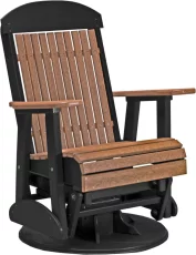 Antique Mahogany and Black Stockton Outdoor Swivel Glider