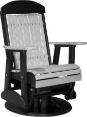 Dove Gray and Black Stockton Outdoor Swivel Glider