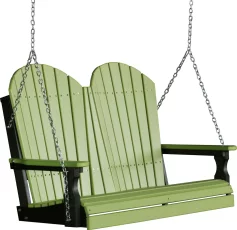 Lime Green and Black Tahiti Adirondack Porch Swing