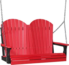 Red and Black Tahiti Adirondack Porch Swing