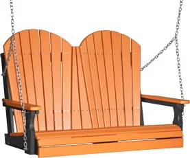 Tangerine and Black Tahiti Adirondack Porch Swing