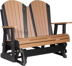 Cedar and Black Tahiti Loveseat Patio Glider