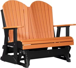 Tangerine and Black Tahiti Loveseat Patio Glider