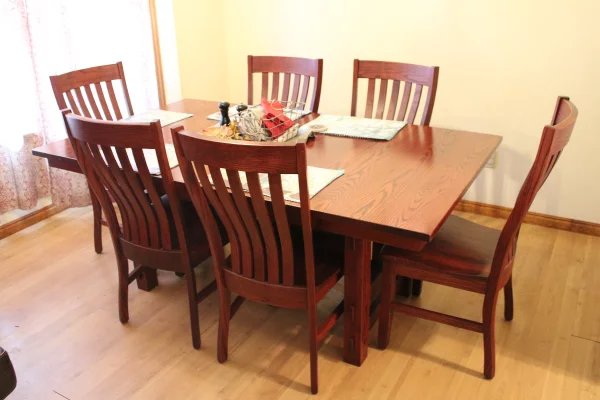 Picture of Gustav Dining Table and Saginaw Solid Wood Dining Chairs, reviewed by Christopher N.