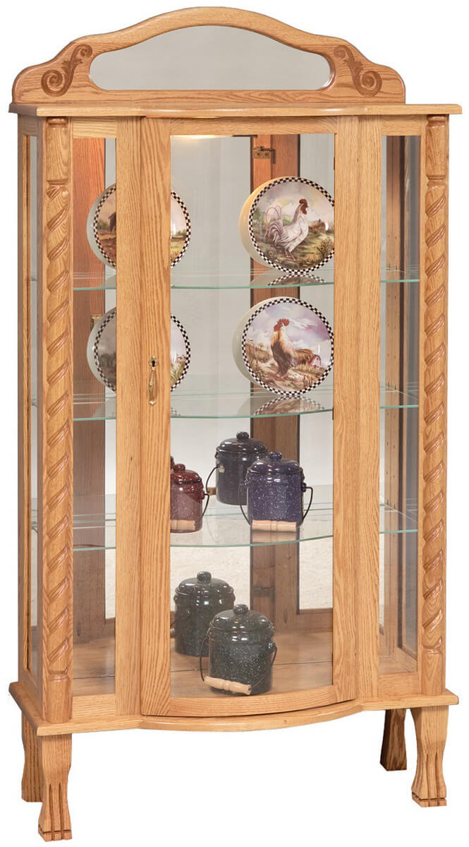 Southern Belle Curio Cabinet in Oak