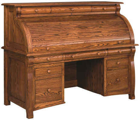 Oak Roll Top Office Desk