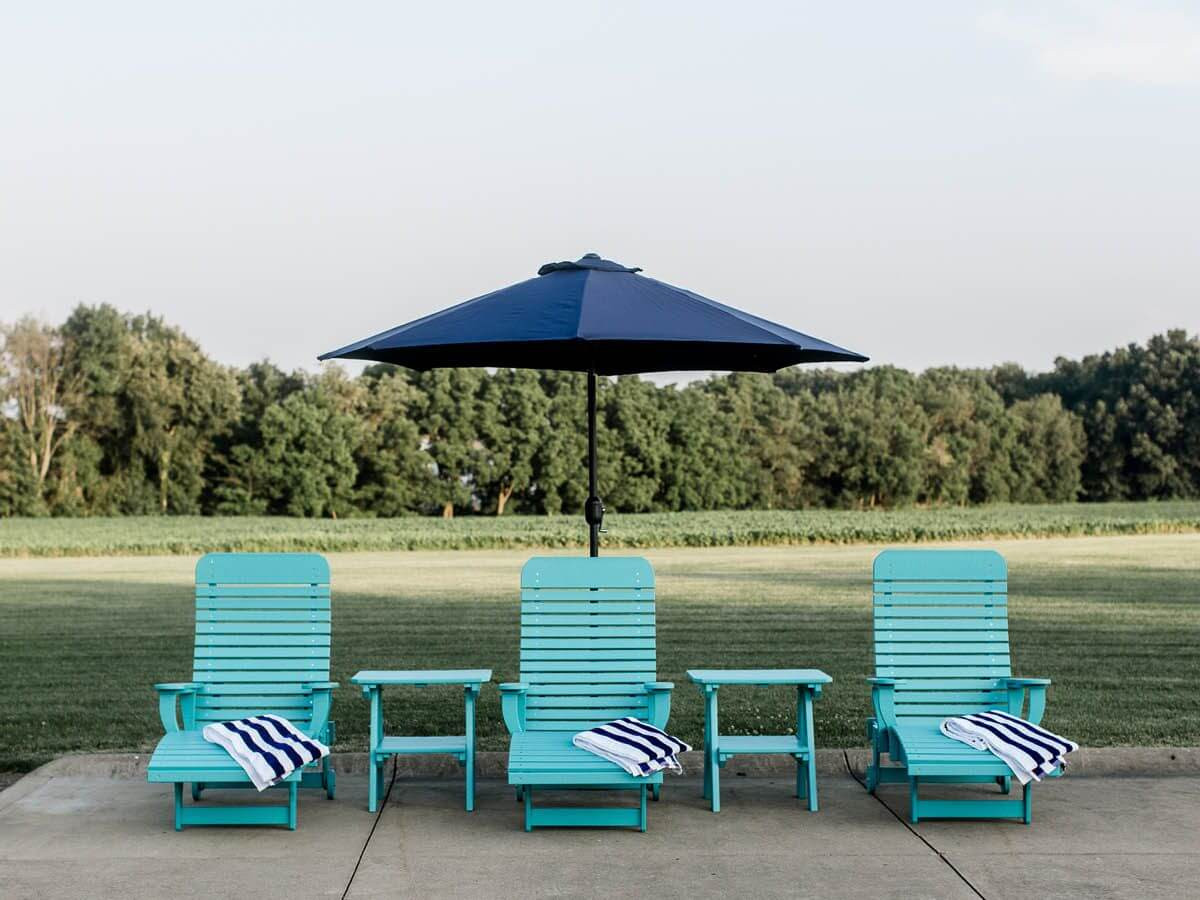 Outdoor Aruba Blue Lounge Chairs