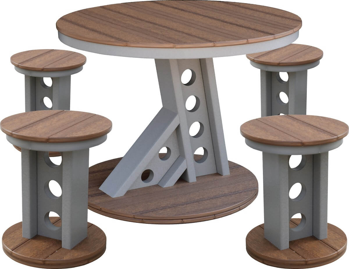Ash Outdoor Dining Table and Stools