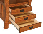Full extension pedestal drawers
