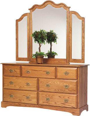 Cambridge Dresser with Mirror in Solid Oak