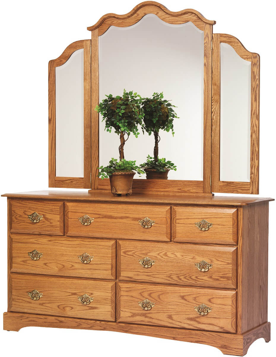 Cambridge Dresser with Mirror in Solid Oak