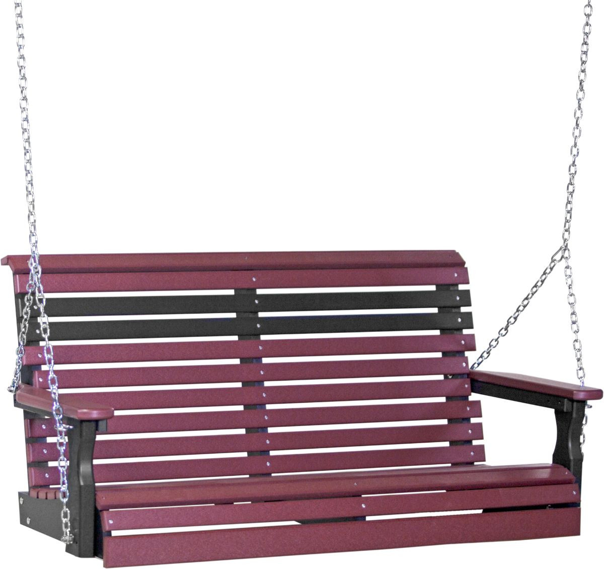 Cherrywood and Black Cape Lookout Porch Swing