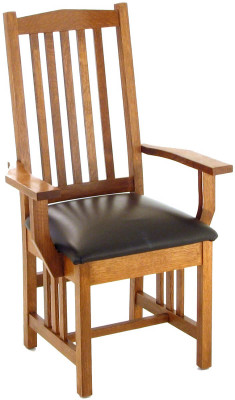 Carbondale Mission Arm Chair with leather seat
