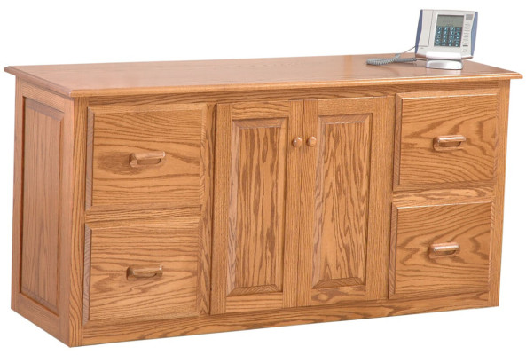 Commissioned Solid Wood Office Credenza