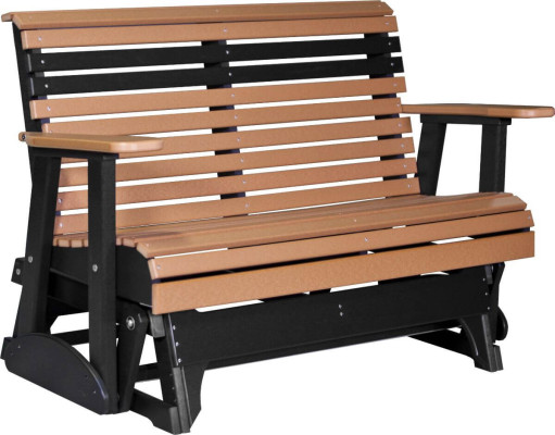 Cedar and Black Cape Lookout Patio Glider Bench