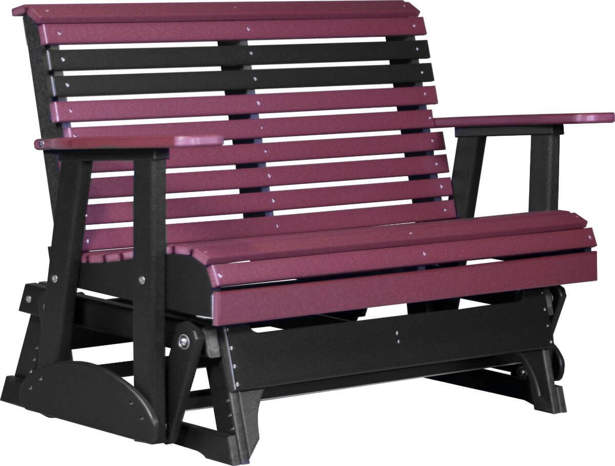 Cherrywood and Black Cape Lookout Patio Glider Bench