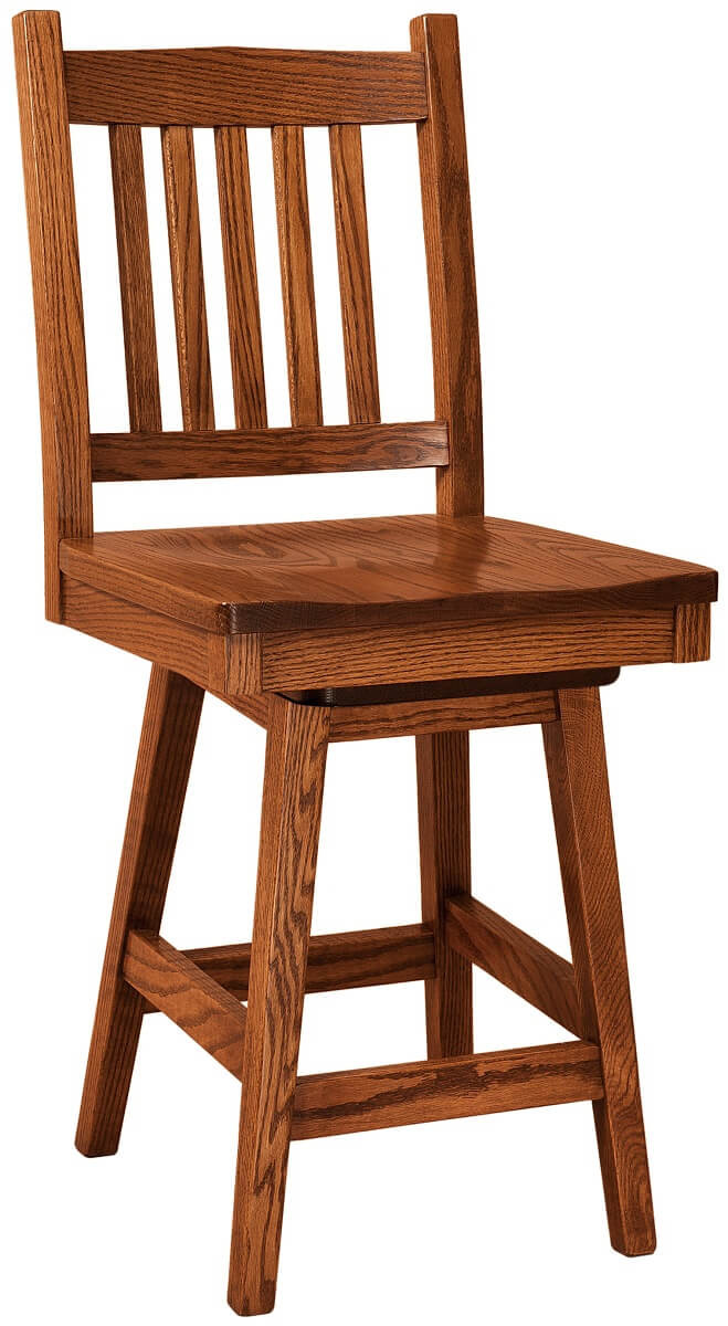 Oak Mission Swivel Bar Chair