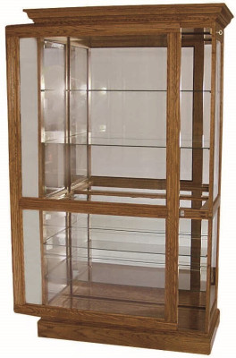 Oak Sliding Door Display Cabinet