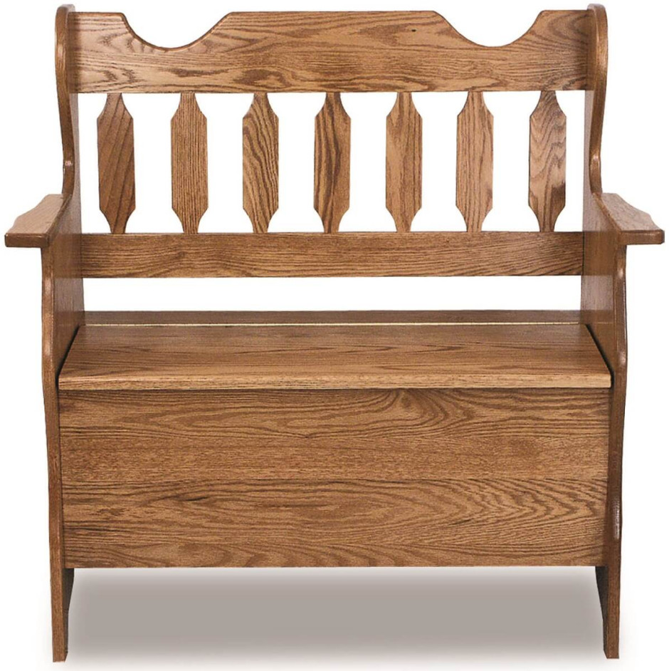 Fletcher Slat Back Storage Bench - Countryside Amish Furniture