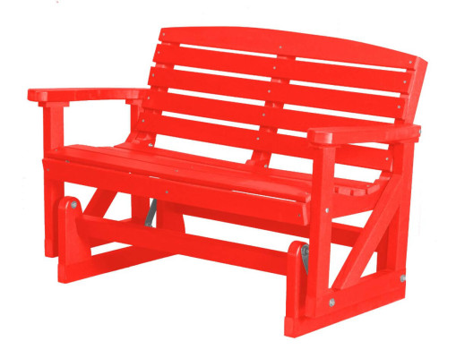 Bright Red Green Bay Outdoor Double Glider
