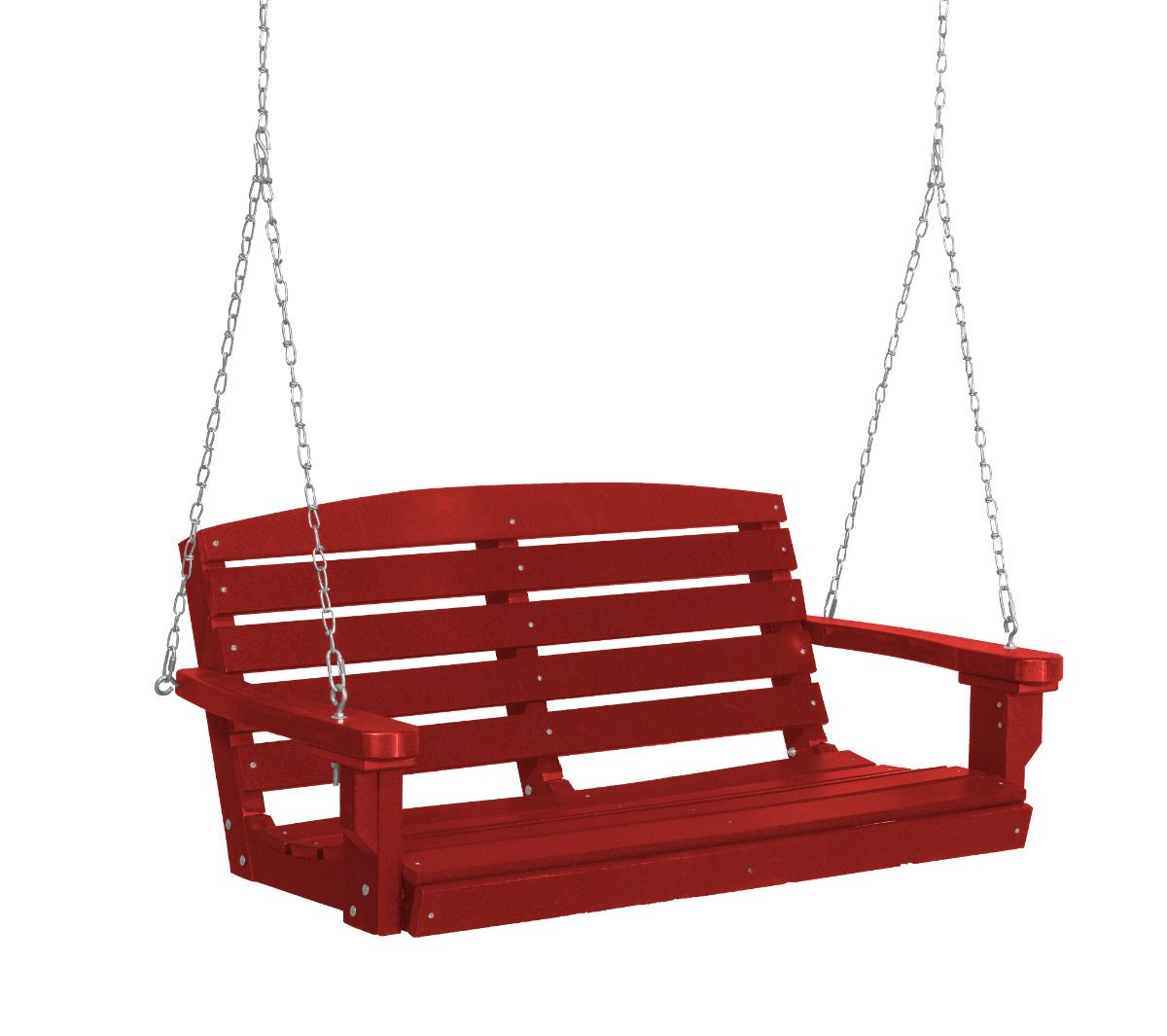 Cardinal Red Green Bay Porch Swing