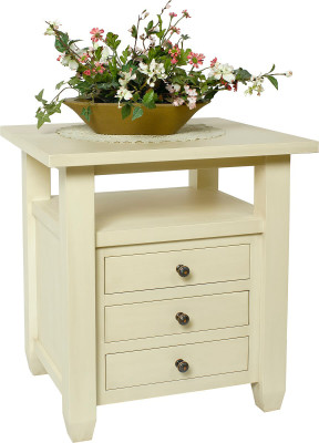 Hensley End Table painted in Almond Ivory