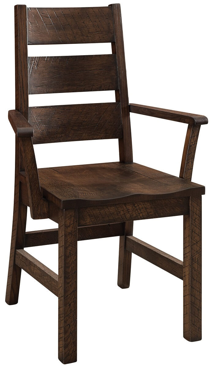 Distressed Ladder Back Arm Chair