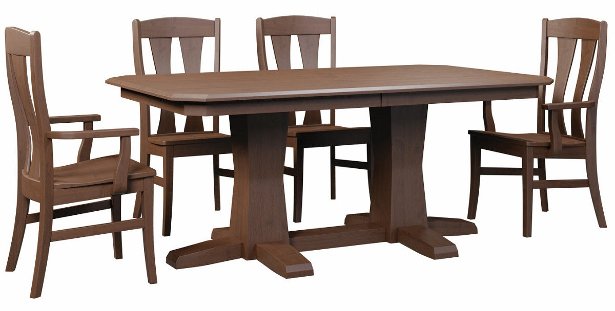 Hyrum Double Pedestal Table and Wylie Kitchen Chairs